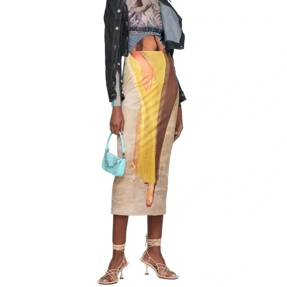 ELLISS Handsy Ankle Skirt Multicolor Double Pattern Sizw Medium NWT Brand New - Picture 9 of 14